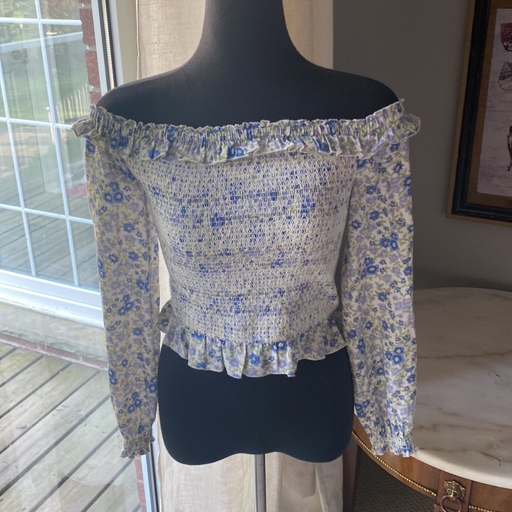 INTERMIX FLORAL BLOUSE SMOCK DETAIL - Picture 6 of 12